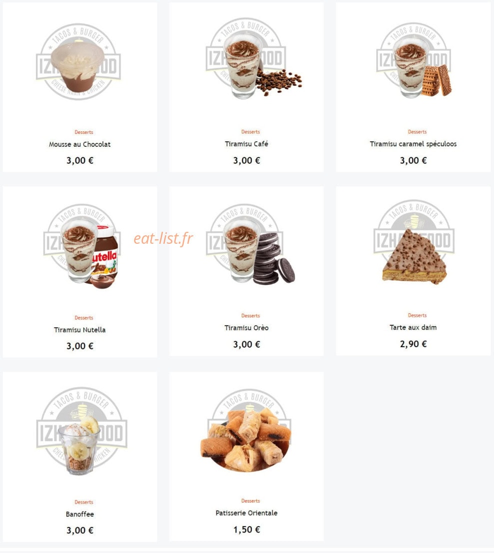 Izhac Food — carte page 8