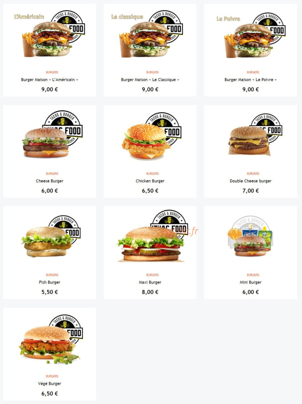 Izhac Food — carte page 3