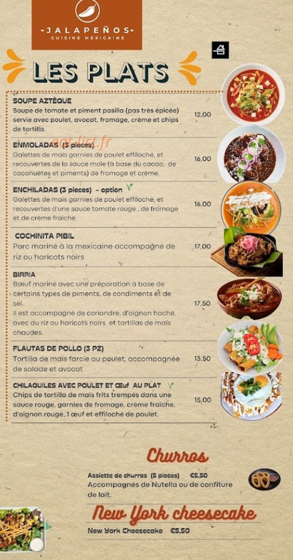 Jalapeños — carte page 1