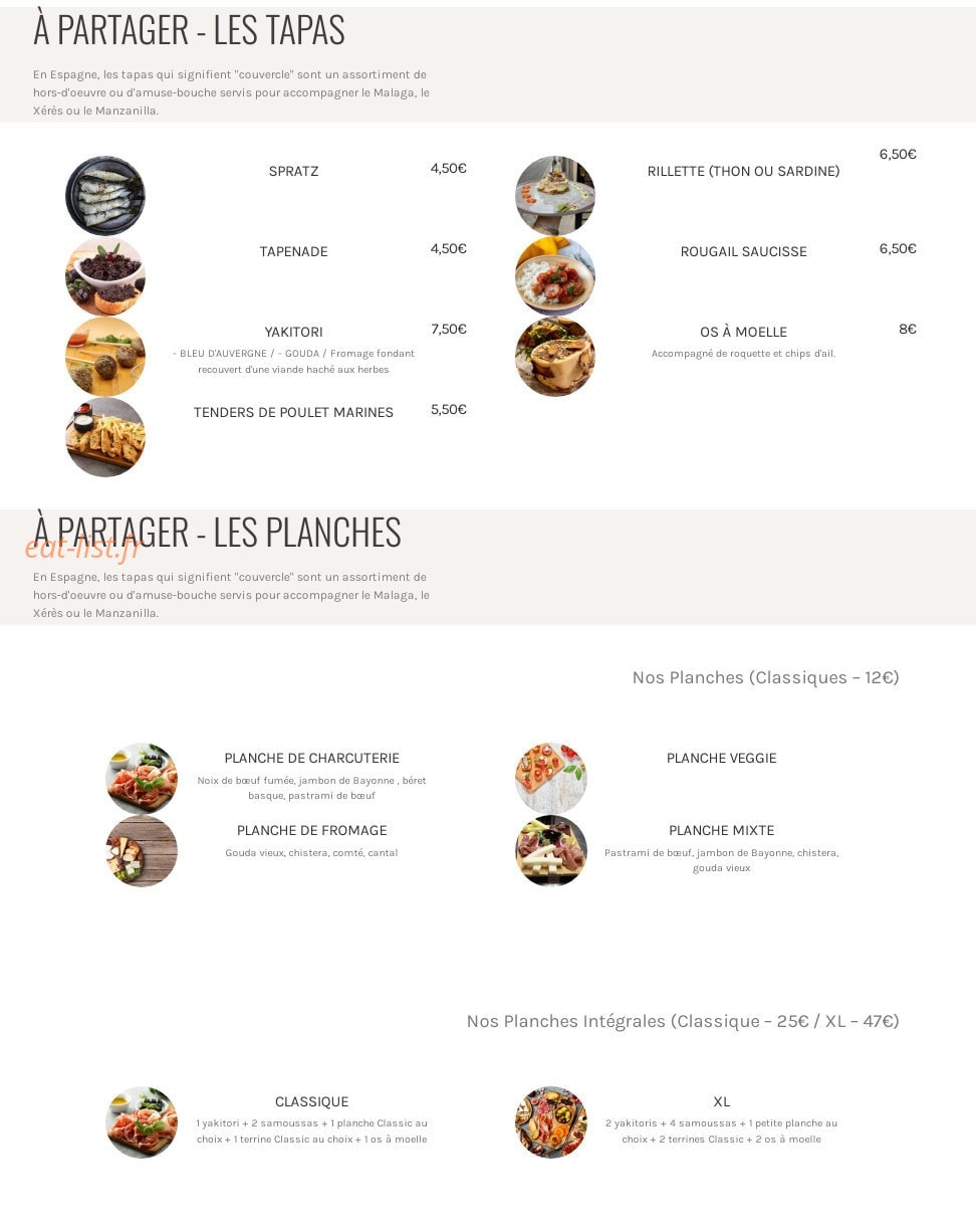 Keto Pub — carte page 1
