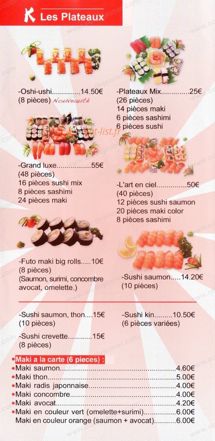 Kimato Sushi — carte page 2