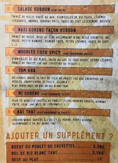 Koboon Toulouse — carte page 2