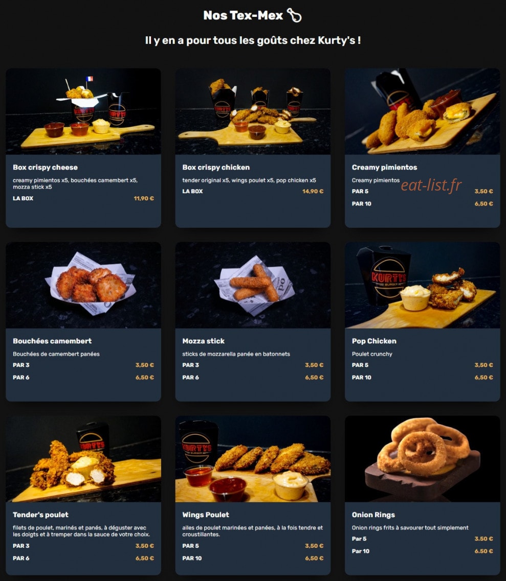 Kurty's Burger — carte page 6
