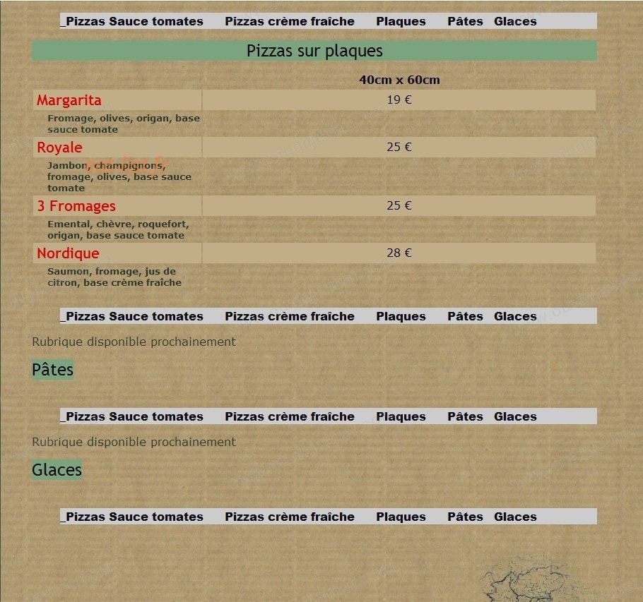 L'amoura pizza — carte page 3