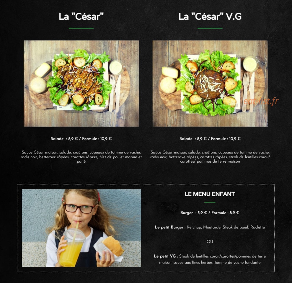 L'Antidot burger — carte page 2