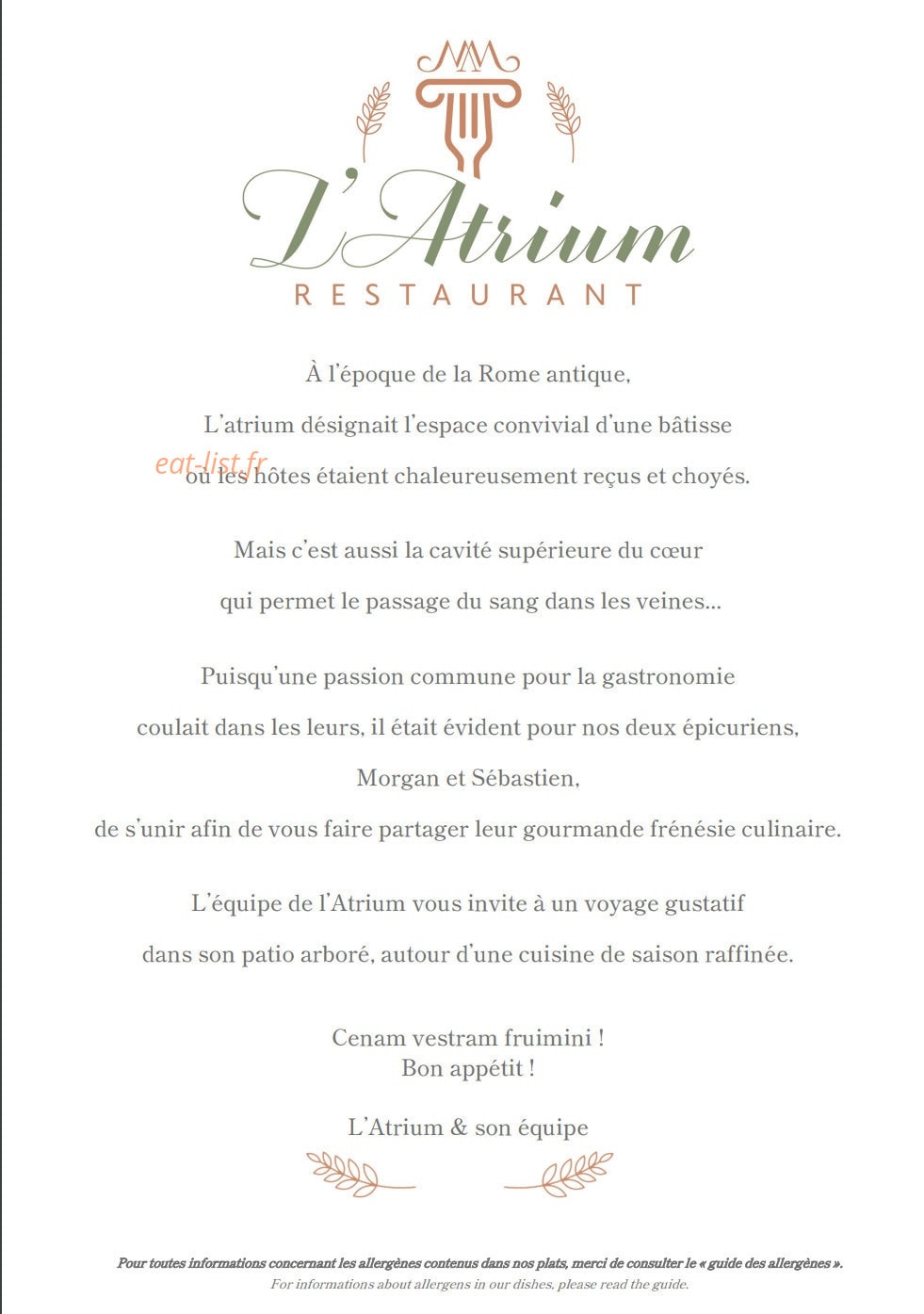 L' Atrium — carte page 7