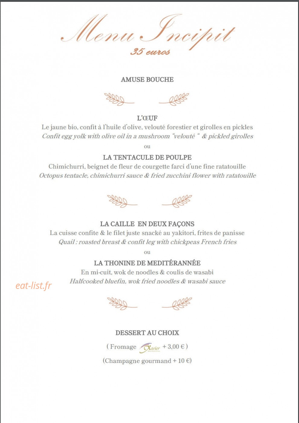 L' Atrium — carte page 4