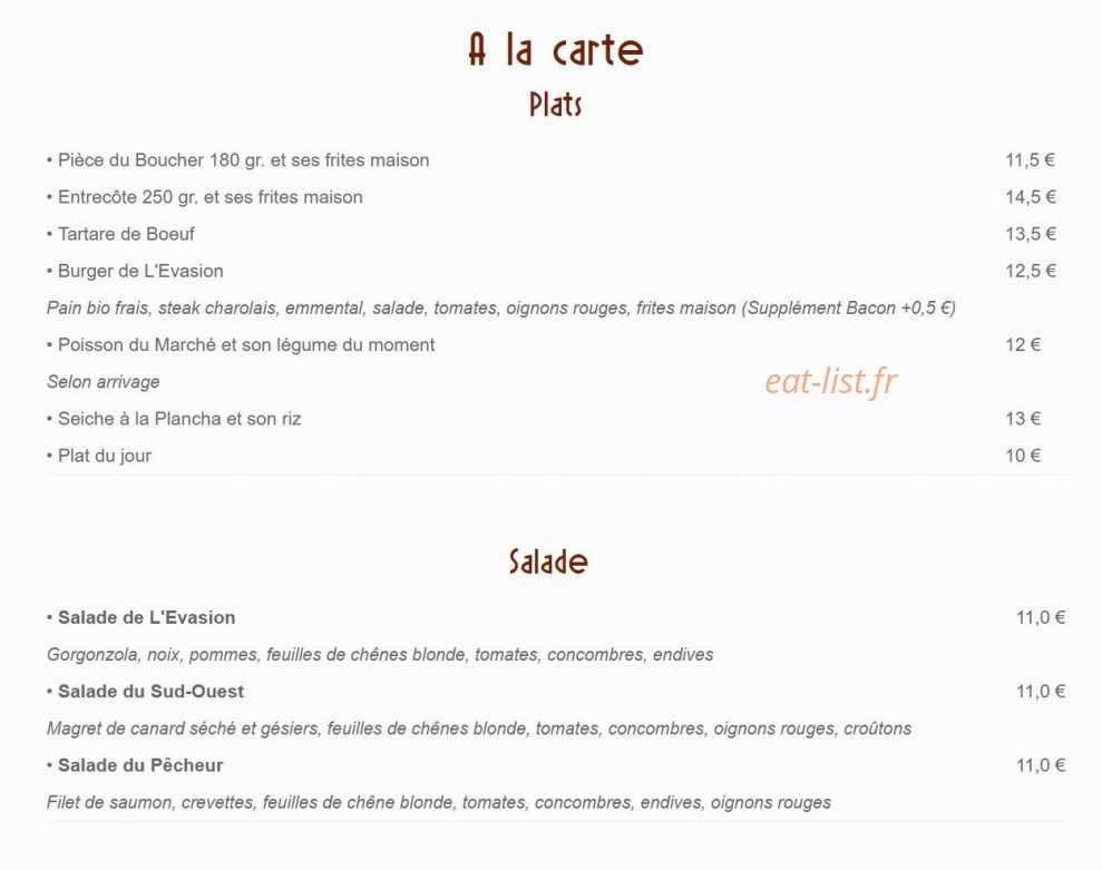 L'évasion — carte page 2