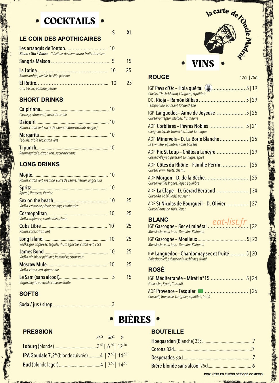L'Oncle Madrid — carte page 4