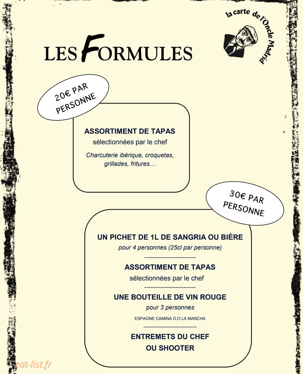 L'Oncle Madrid — carte page 1