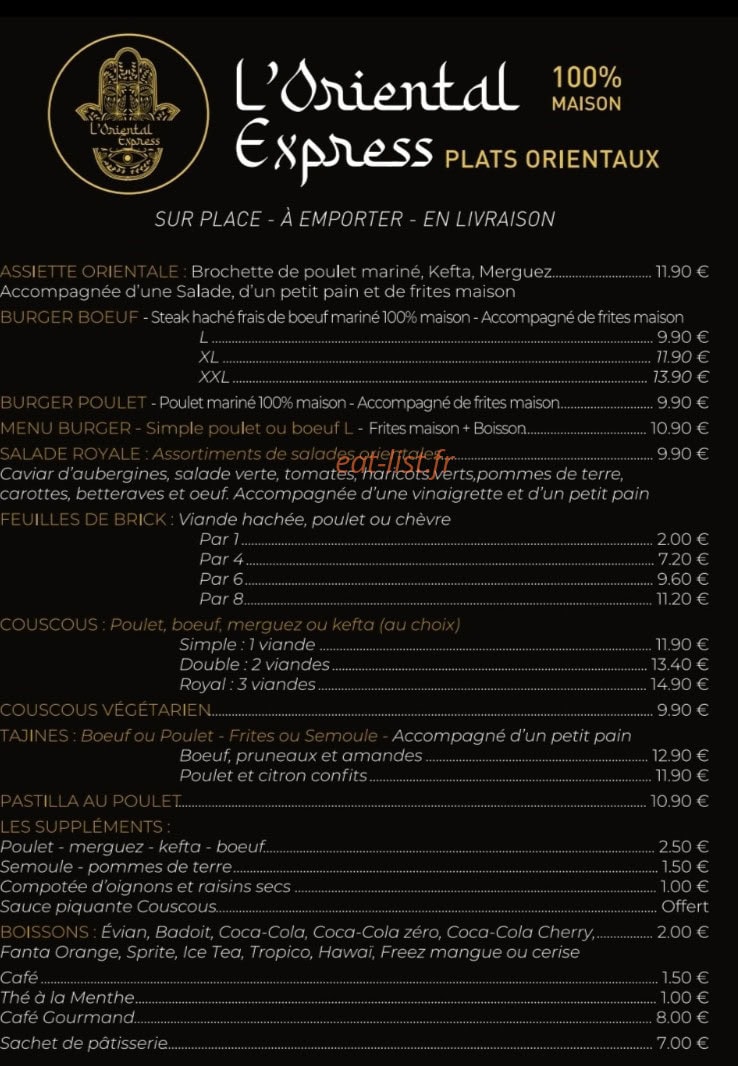 L'Oriental Express — carte page 2