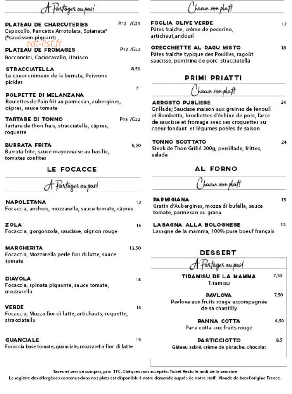 L'Orso Italiano — carte page 1