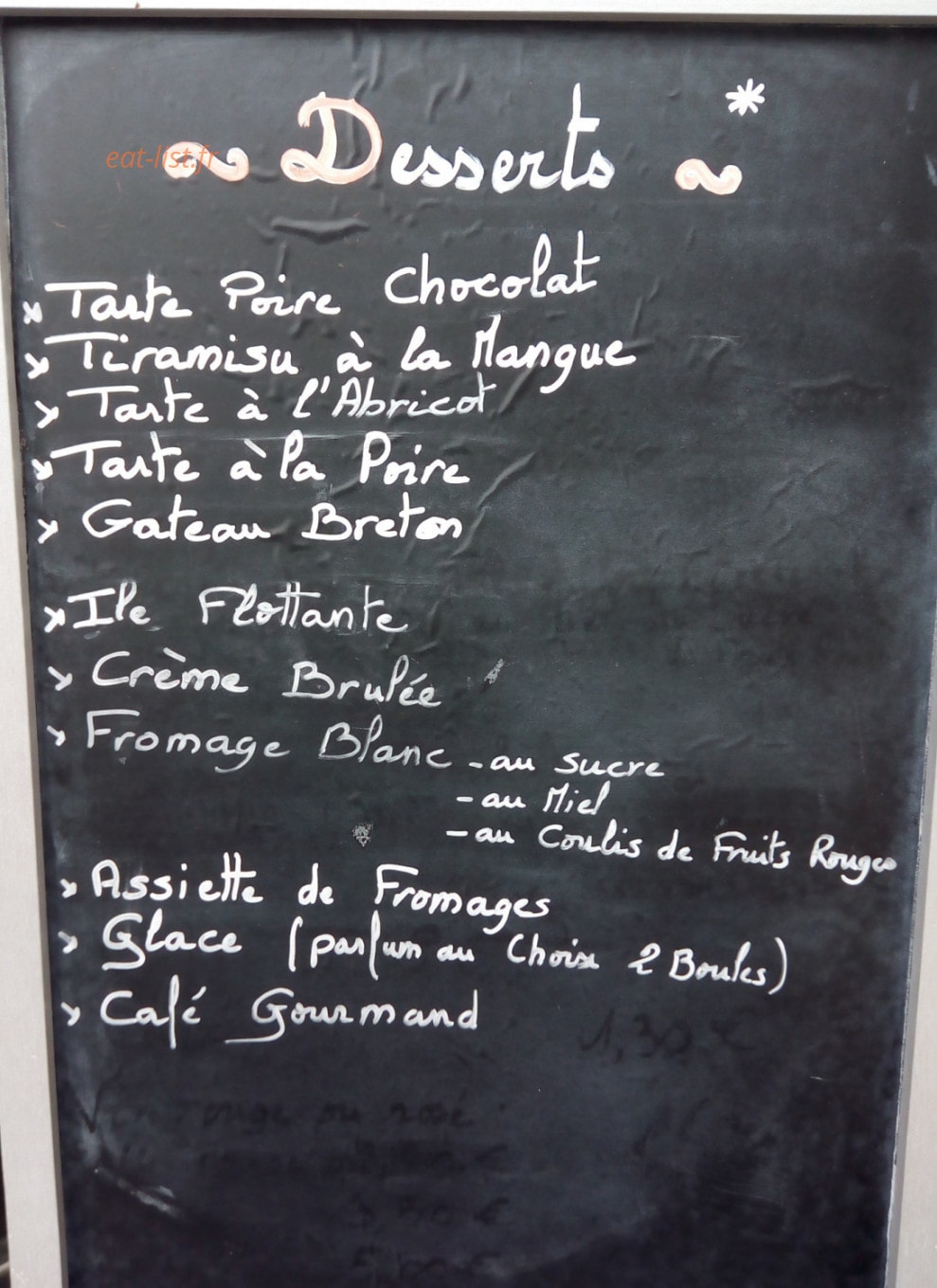 Carte et menu de La Brasserie Des Silos à Toulouse — Les desserts