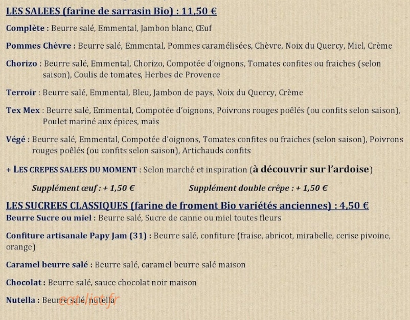 La Crepe En Rose — carte page 2