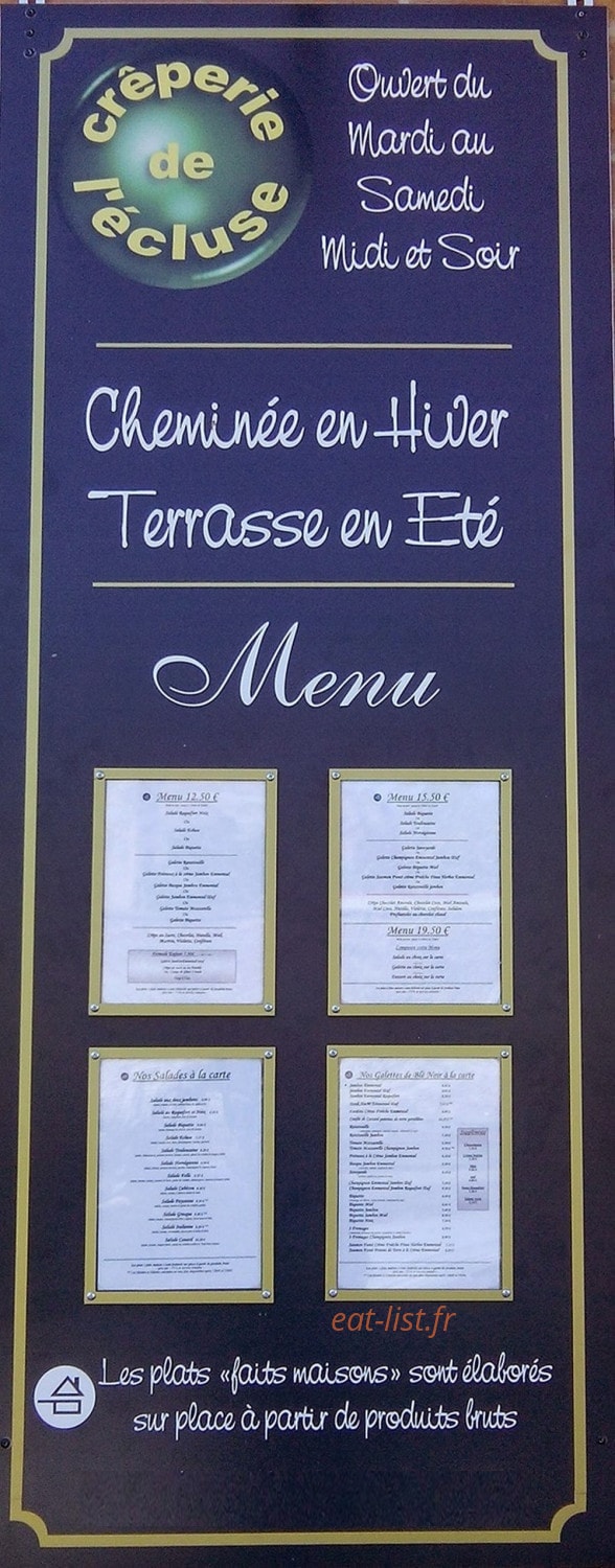 La crêperie de l'Ecluse — carte page 1
