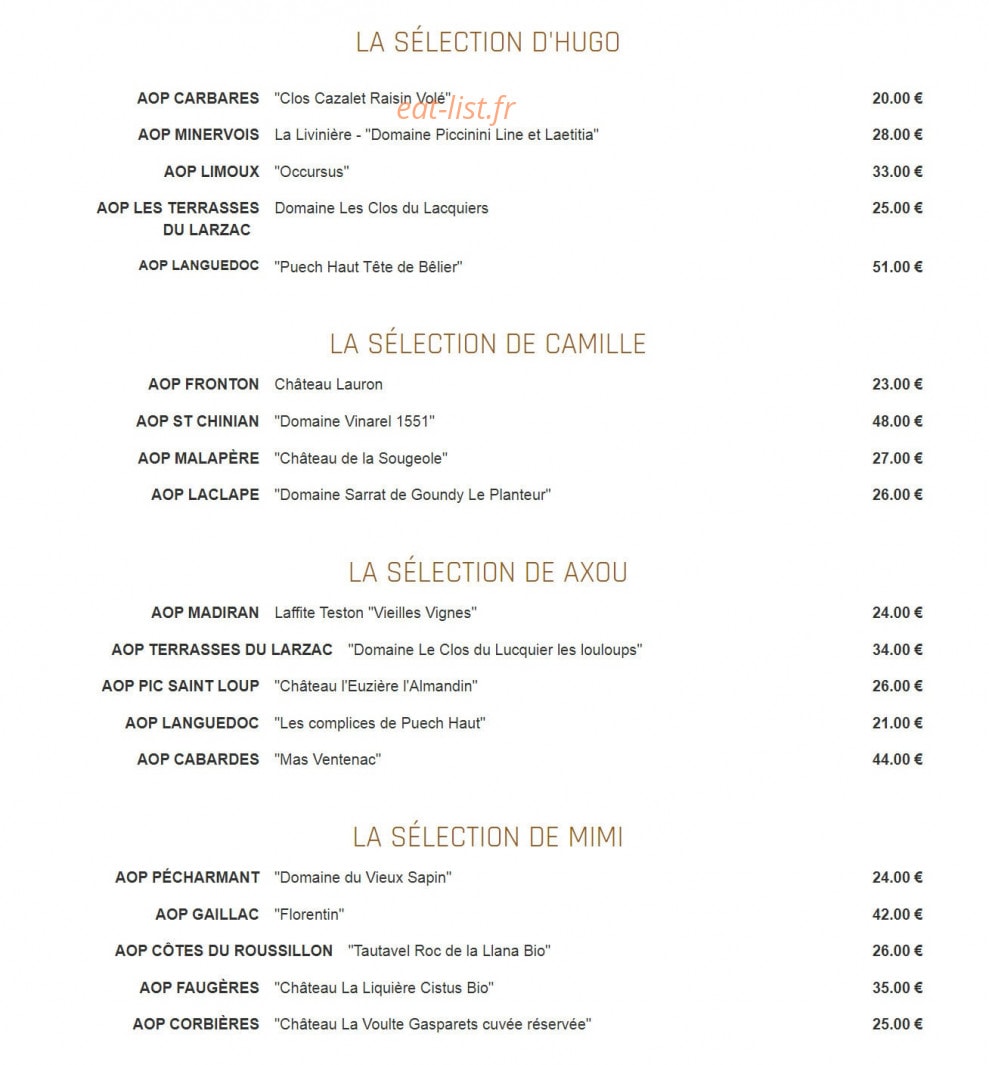 La cuisine à mémé — carte page 3