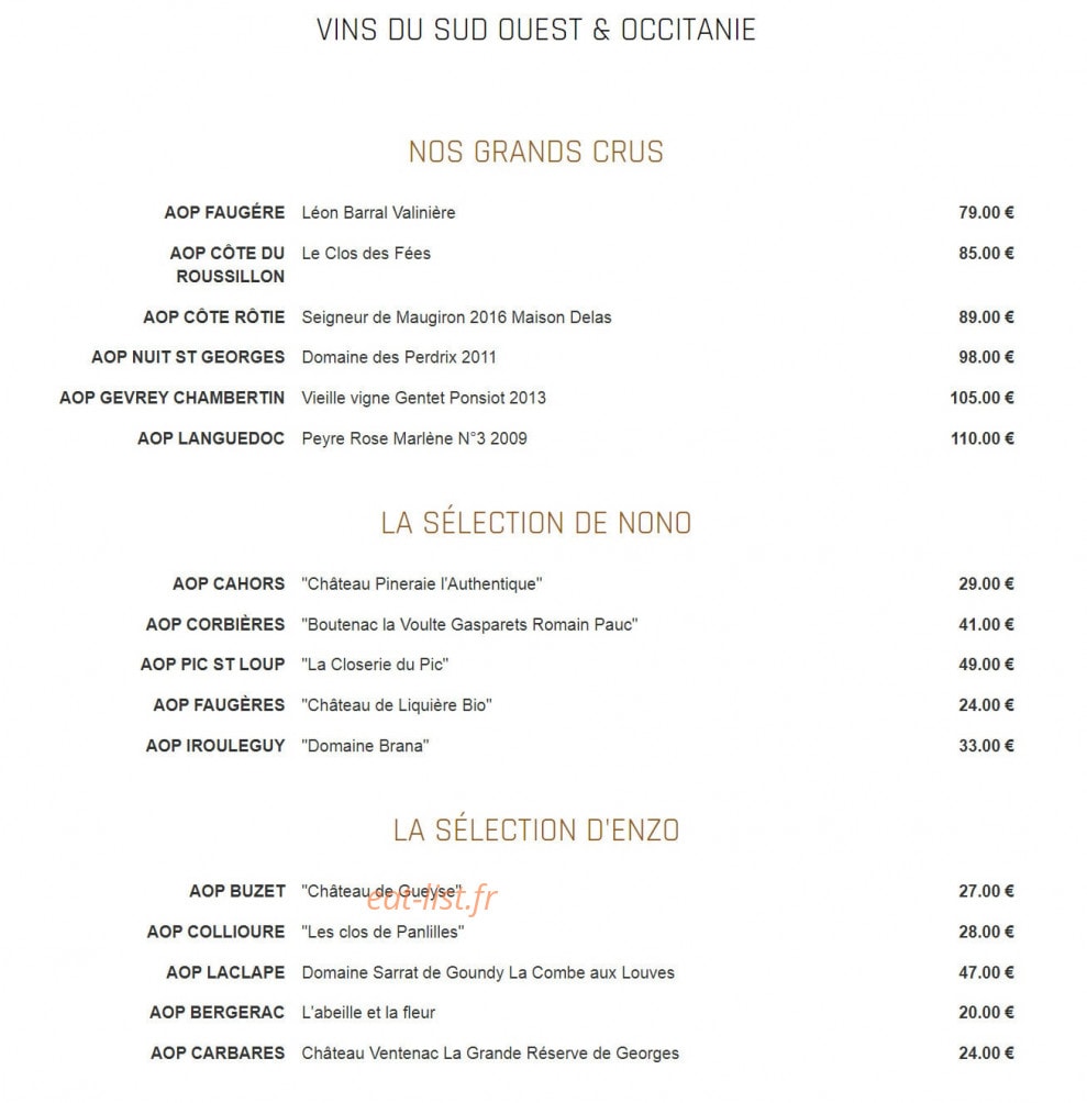 La cuisine à mémé — carte page 2