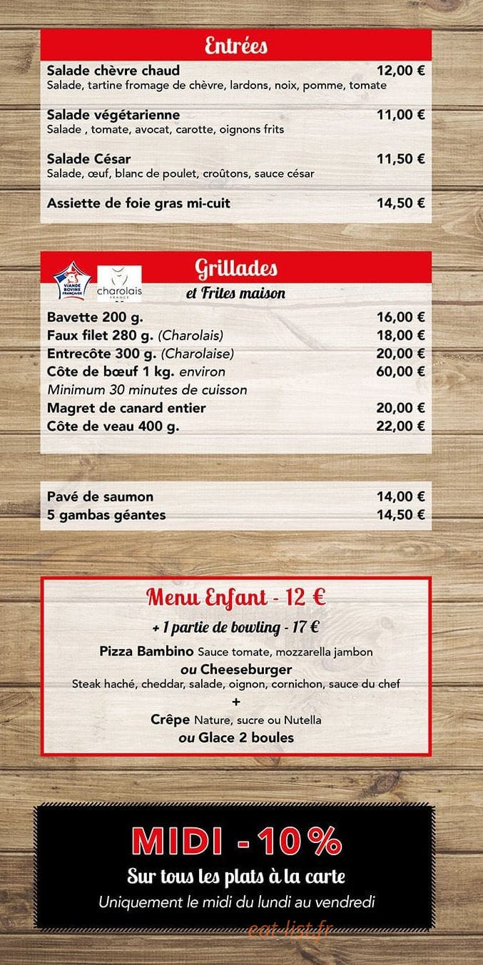 La cuisine de Montaudran — carte page 1