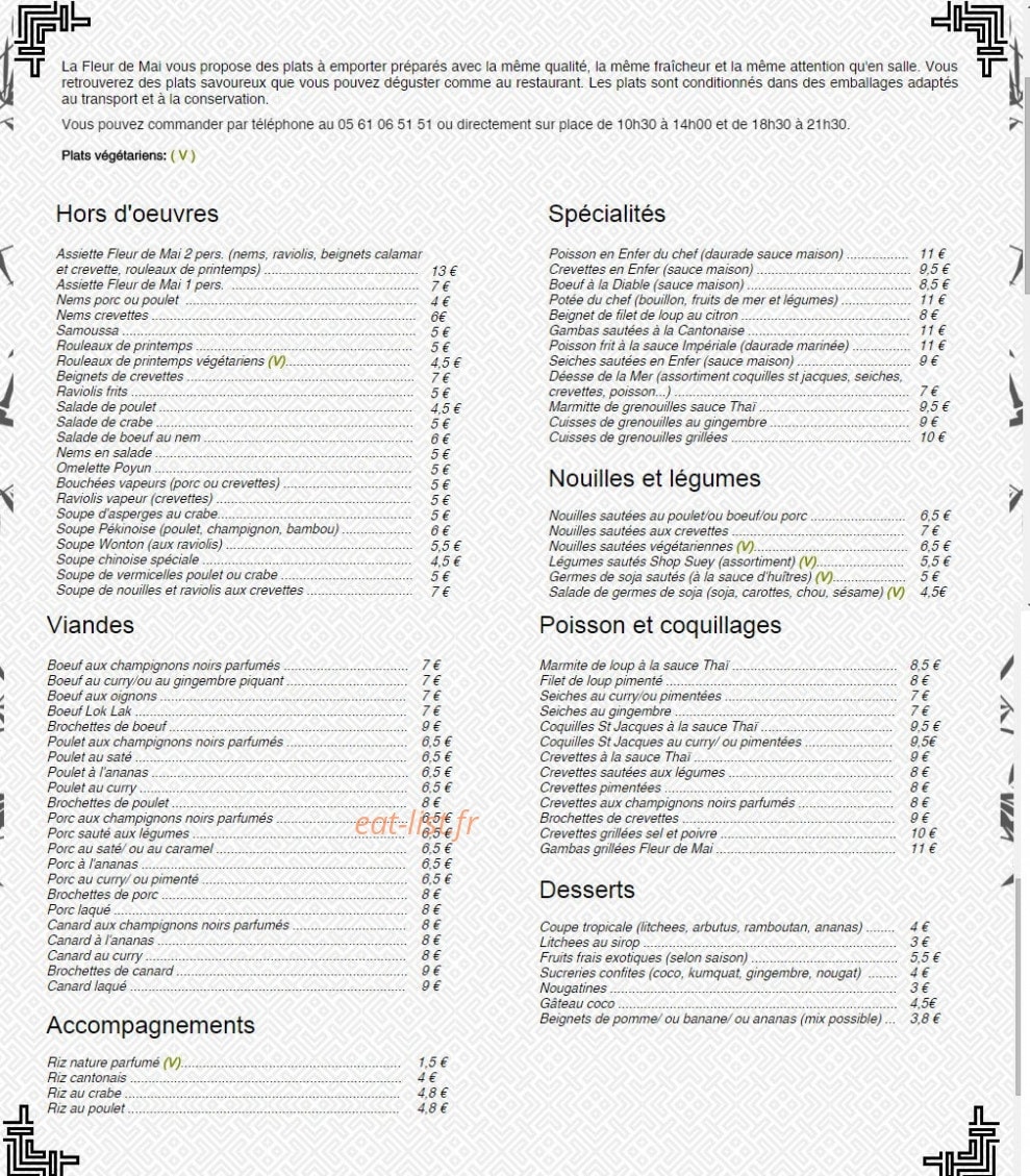 La Fleur de Mai — carte page 3