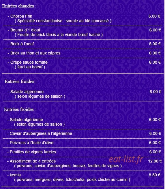 La Kasbah — carte page 1