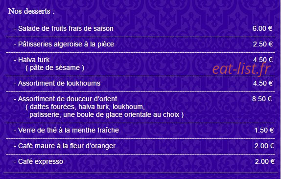 La Kasbah — carte page 4