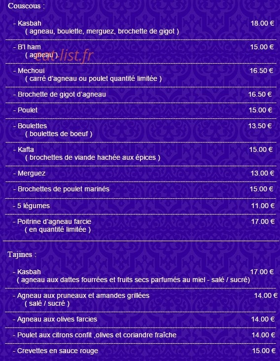 La Kasbah — carte page 2