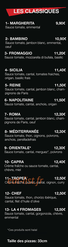 La Manufacture — carte page 1