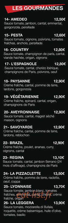 La Manufacture — carte page 2