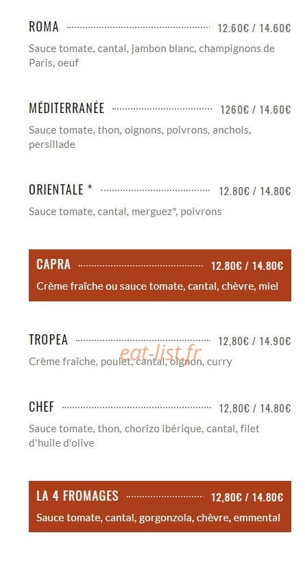La Manufacture — carte page 2