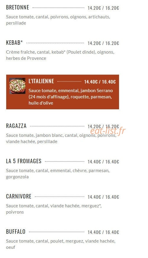 La Manufacture — carte page 6