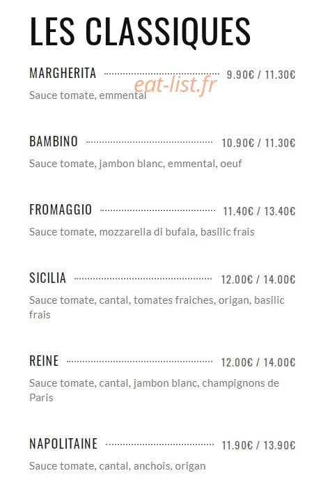 La Manufacture — carte page 1