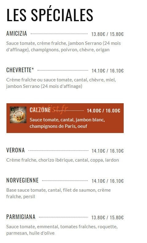 La Manufacture — carte page 5