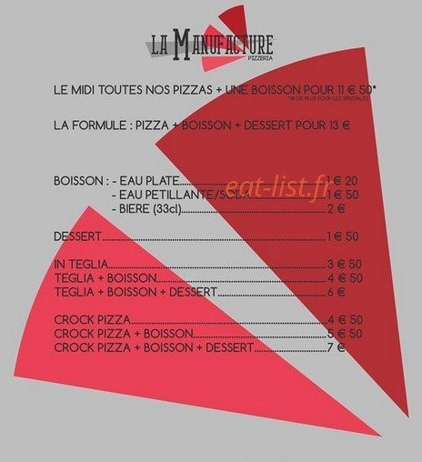 La Manufacture — carte page 2