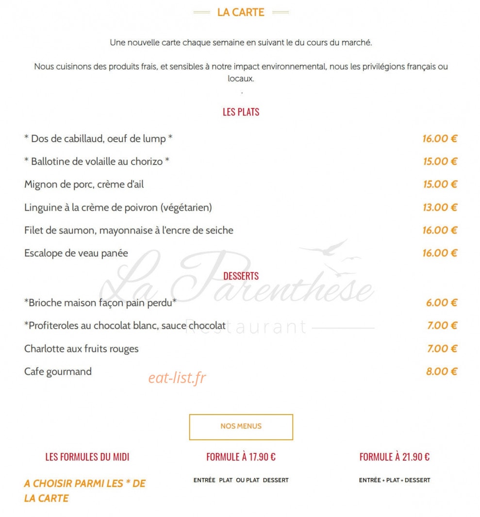 La Parenthèse — carte page 1