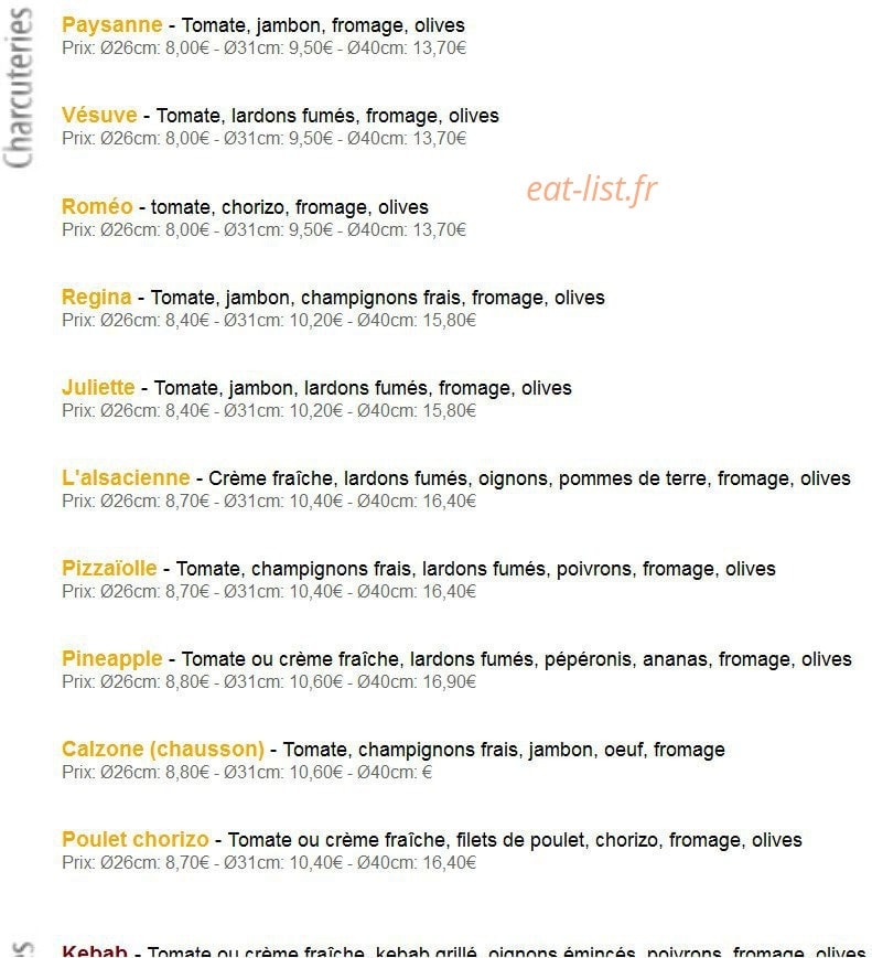 La Pizzathèque — carte page 2