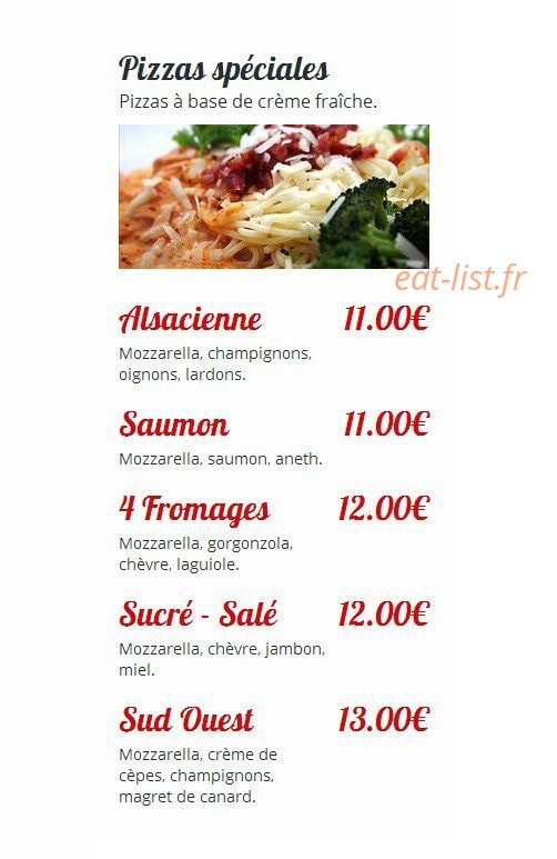 La Pizzeria Saint Pierre — carte page 2