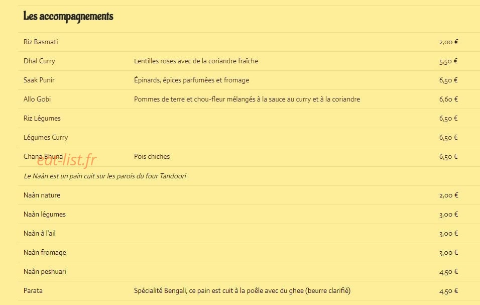La Rajasthani — carte page 5