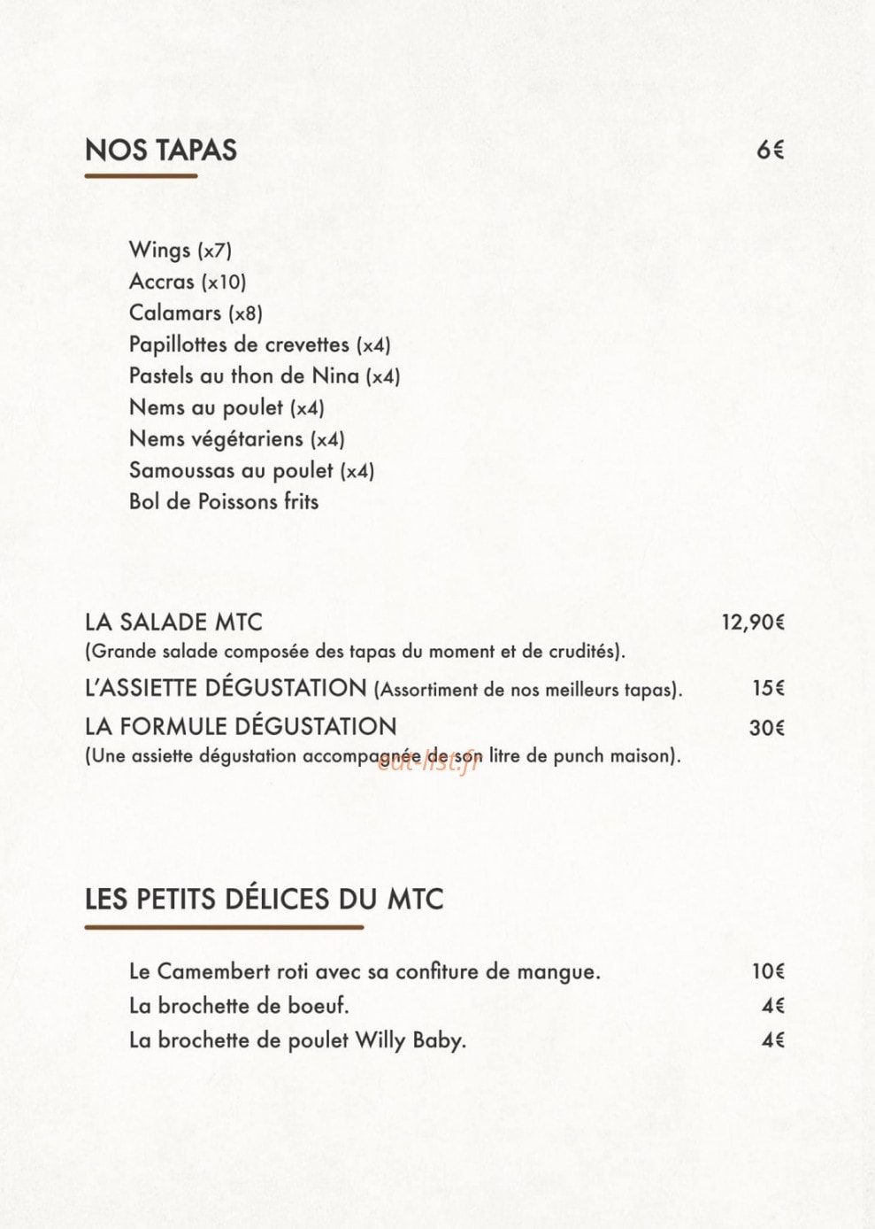 La Suite by mets'tissés — carte page 2