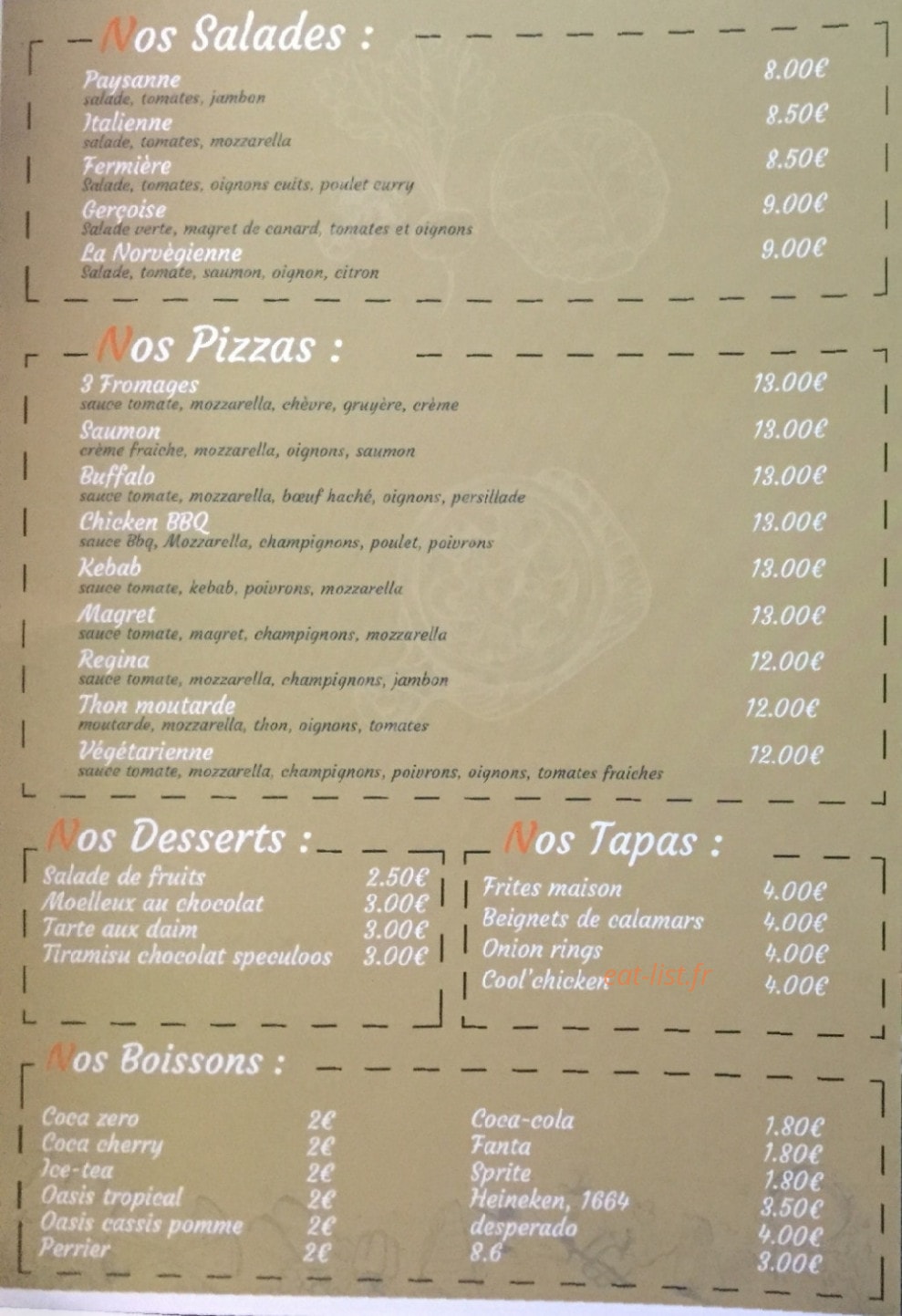 La Suite Tacos — carte page 4