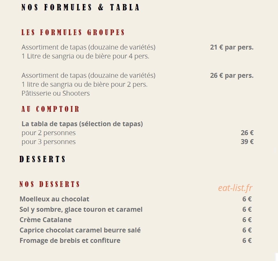 La Tantina de Burgos — carte page 2