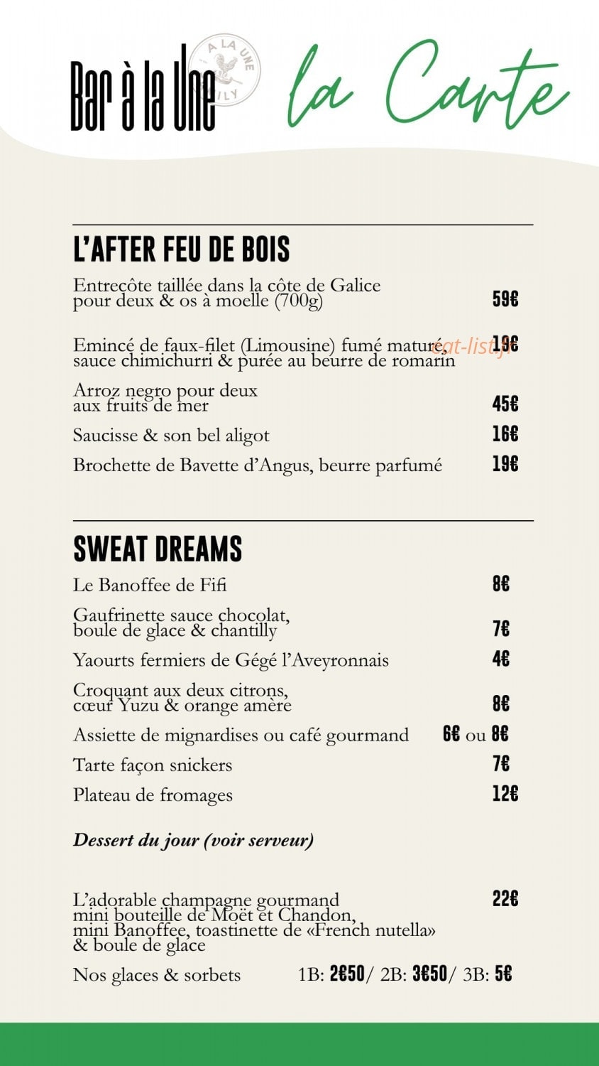 Le Bar A La Une — carte page 2