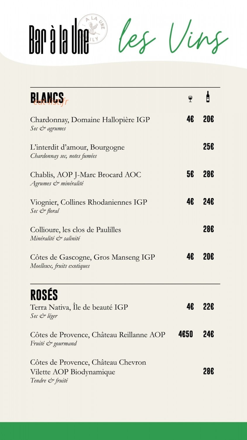 Le Bar A La Une — carte page 3