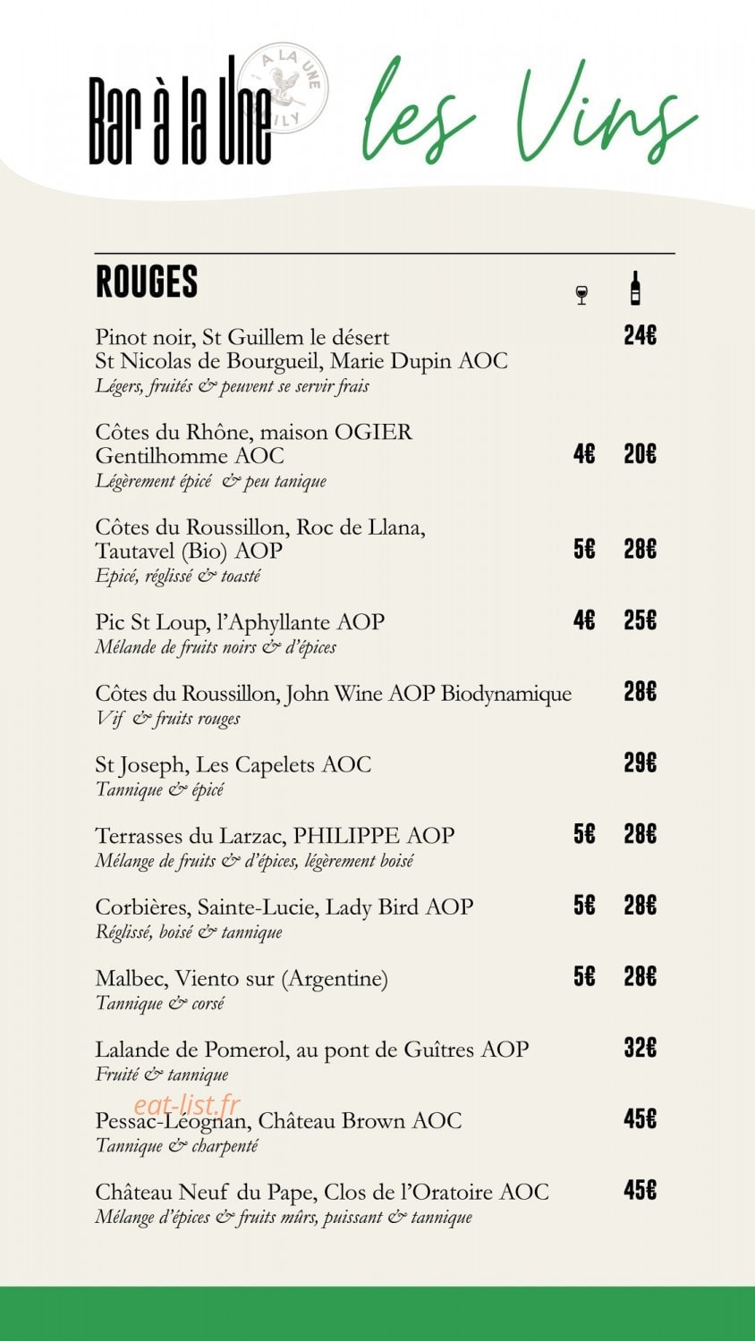 Le Bar A La Une — carte page 4