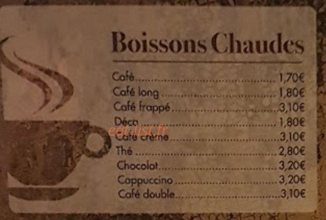 Le Bar du Matin — carte page 2