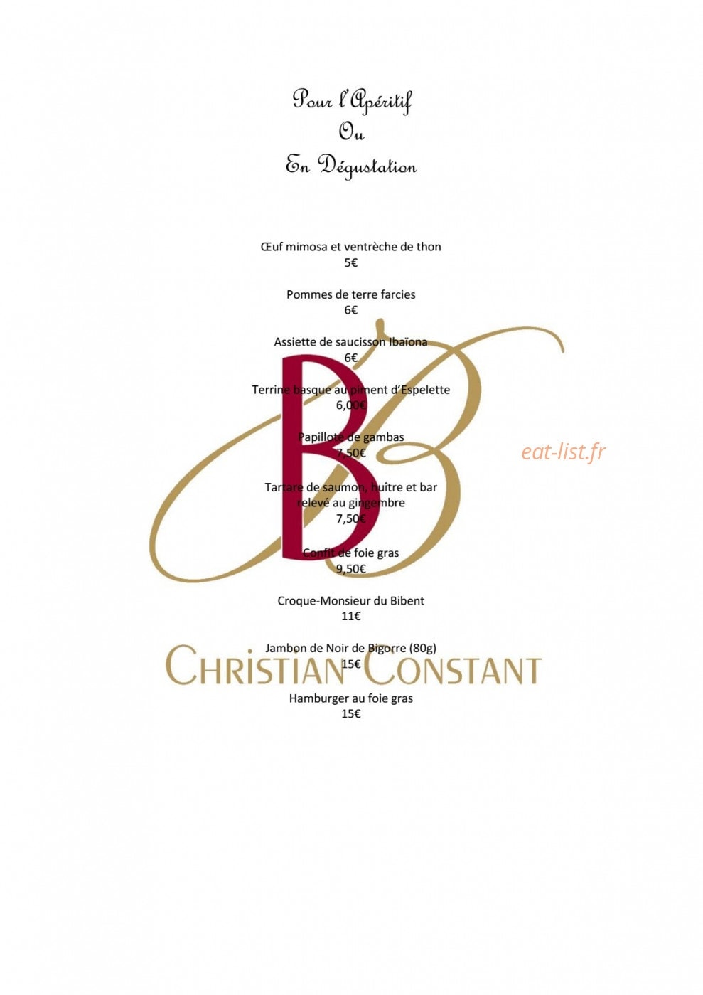 Le Bibent — carte page 1