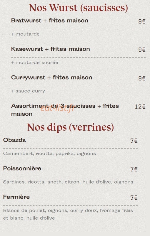 Le Biergarten — carte page 1