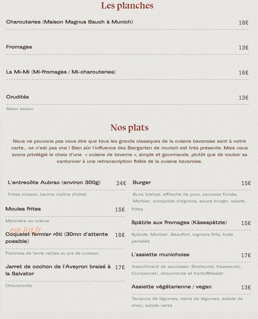 Le Biergarten — carte page 2