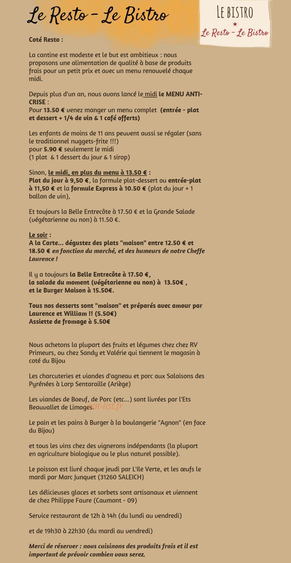 Le Bijou — carte page 1
