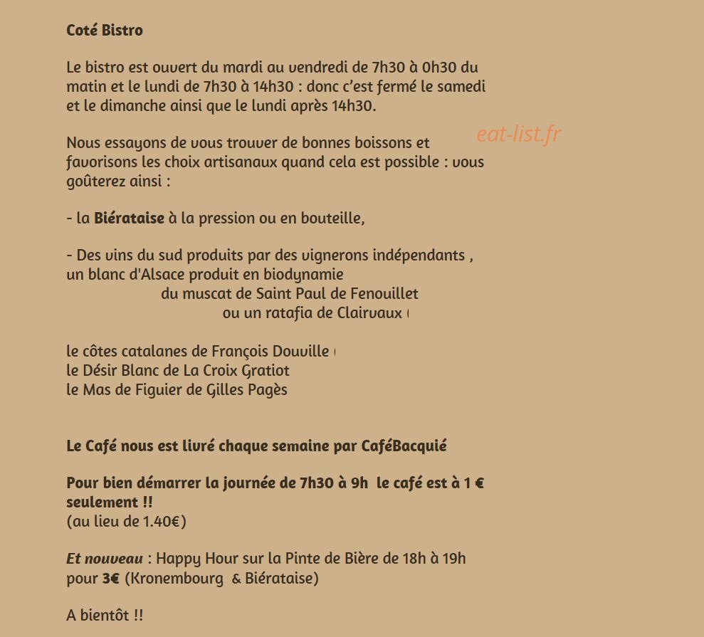 Le Bijou — carte page 2