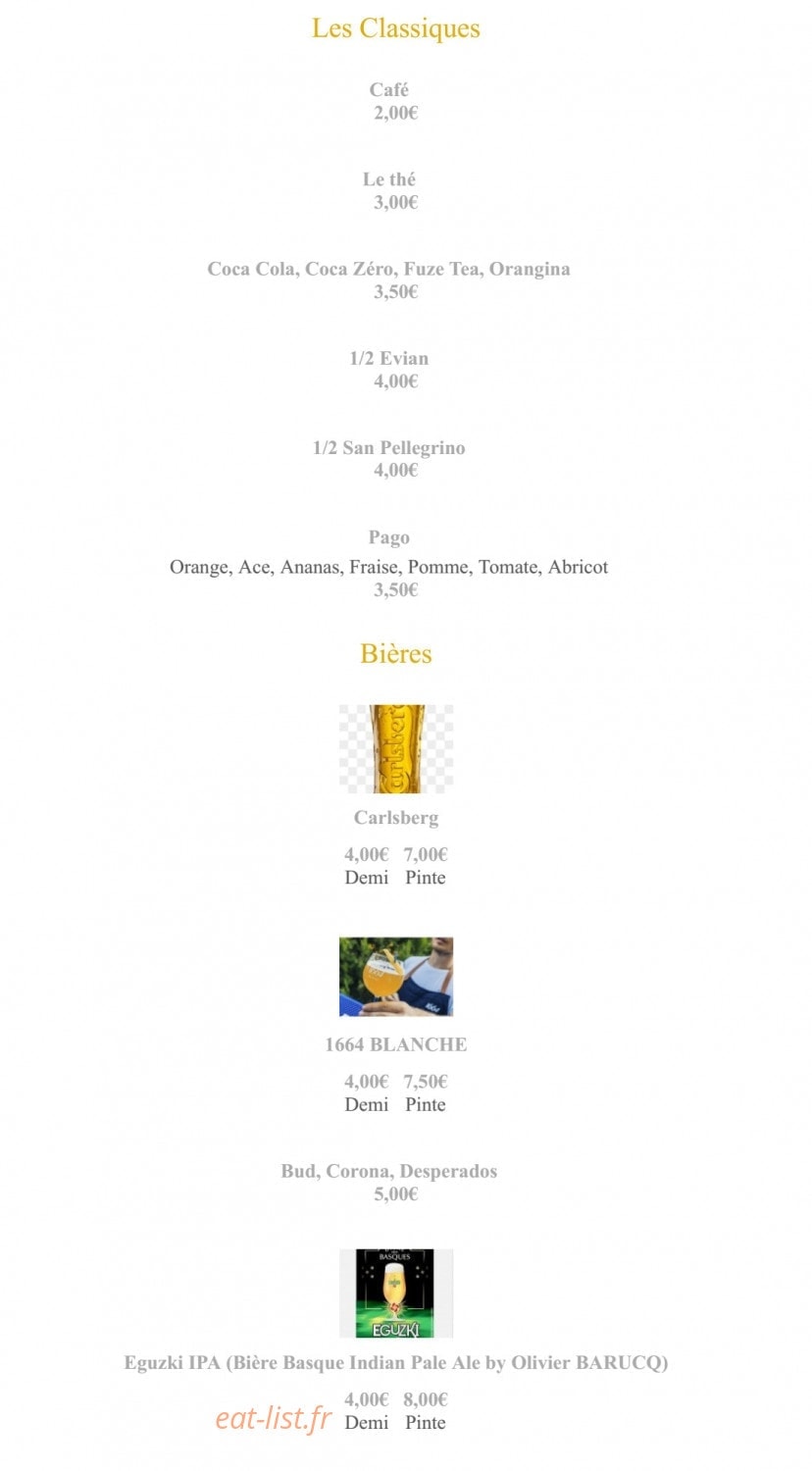 Le Bistroquet à la une — carte page 7